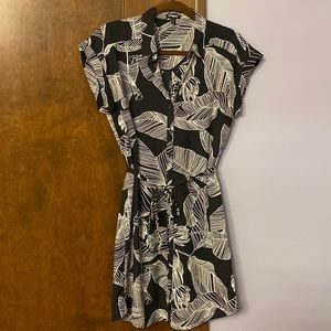 Express Tropical Print Shirt Dress - M